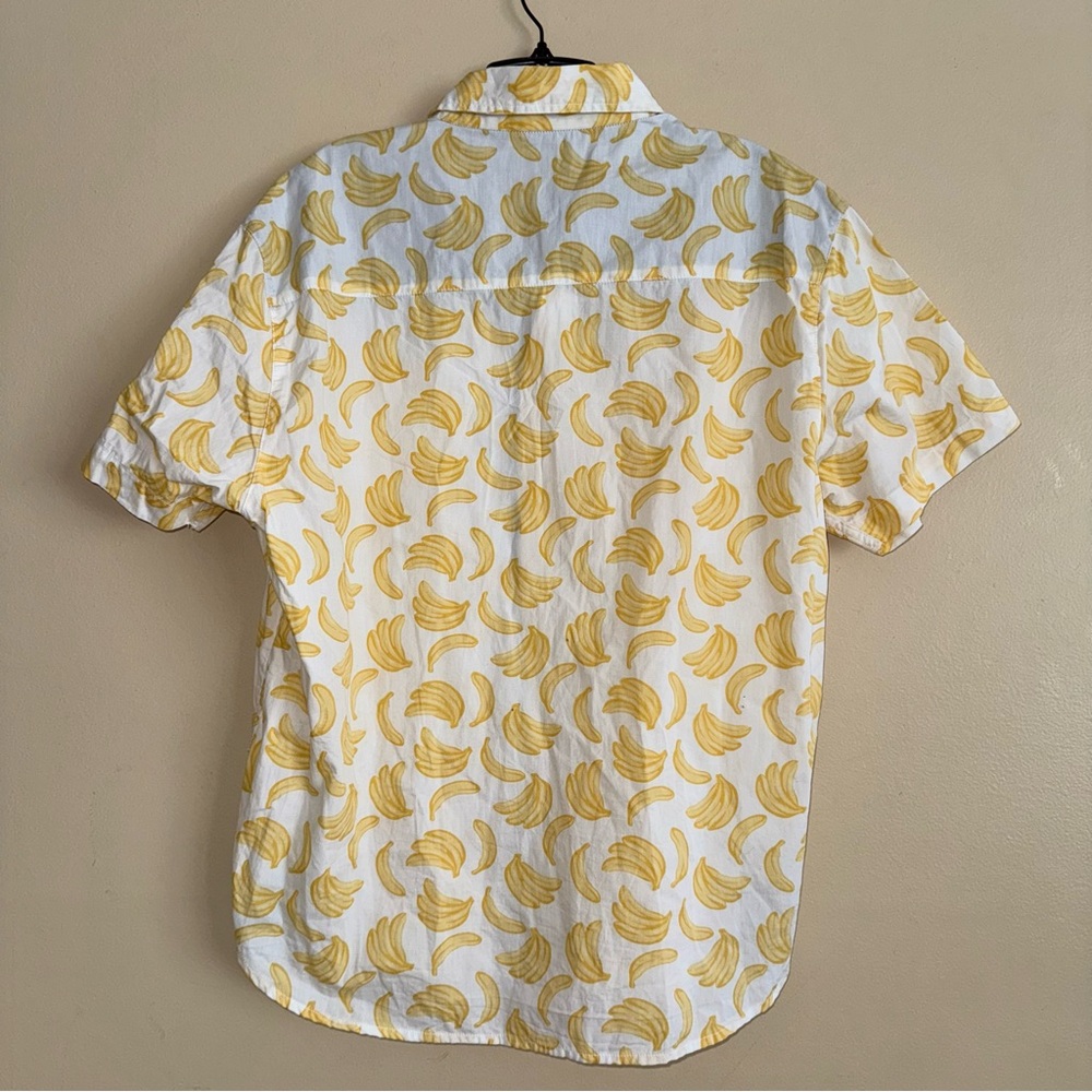 Elvis Presley Blue Hawaii Yellow Banana Print Button Down Shirt Size L - Picture 7 of 10